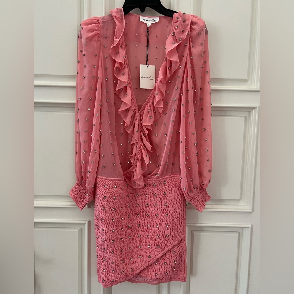 Amable Fashion Nova Pink Rhinestone Dress